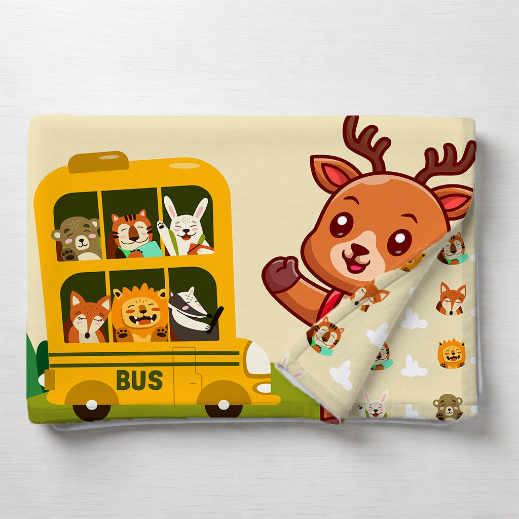 Kids Cartoon Print Reversible Dohar Soft Cotton Baby Blanket, 2-in-1 Double Sided Design, Lightweight Summer / AC Cotton Blanket for Babies, Toddlers & Kids | Breathable Blanket | 52"x73" Inches