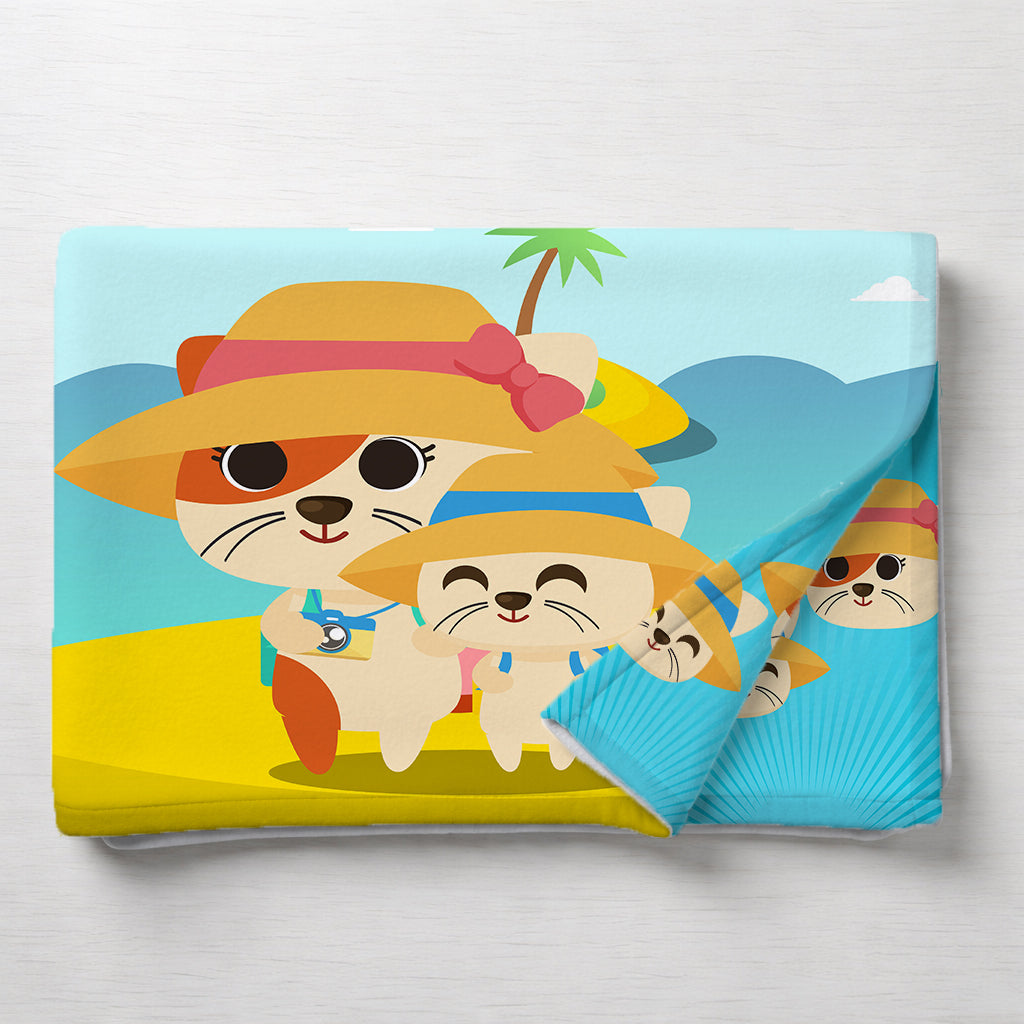 Kids Cartoon Print Reversible Dohar Soft Cotton Baby Blanket, 2-in-1 Double Sided Design, Lightweight Summer / AC Cotton Blanket for Babies, Toddlers & Kids | Breathable Blanket | 52"x73" Inches