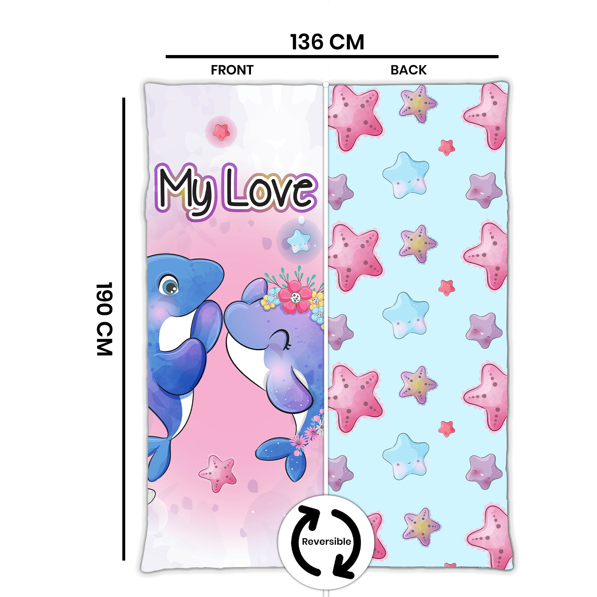 Kids Cartoon Print Reversible Dohar Soft Cotton Baby Blanket, 2-in-1 Double Sided Design, Lightweight Summer / AC Cotton Blanket for Babies, Toddlers & Kids | Breathable Blanket | 52"x73" Inches