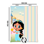 Kids Cartoon Print Reversible Dohar Soft Cotton Baby Blanket, 2-in-1 Double Sided Design, Lightweight Summer / AC Cotton Blanket for Babies, Toddlers & Kids | Breathable Blanket | 52"x73" Inches