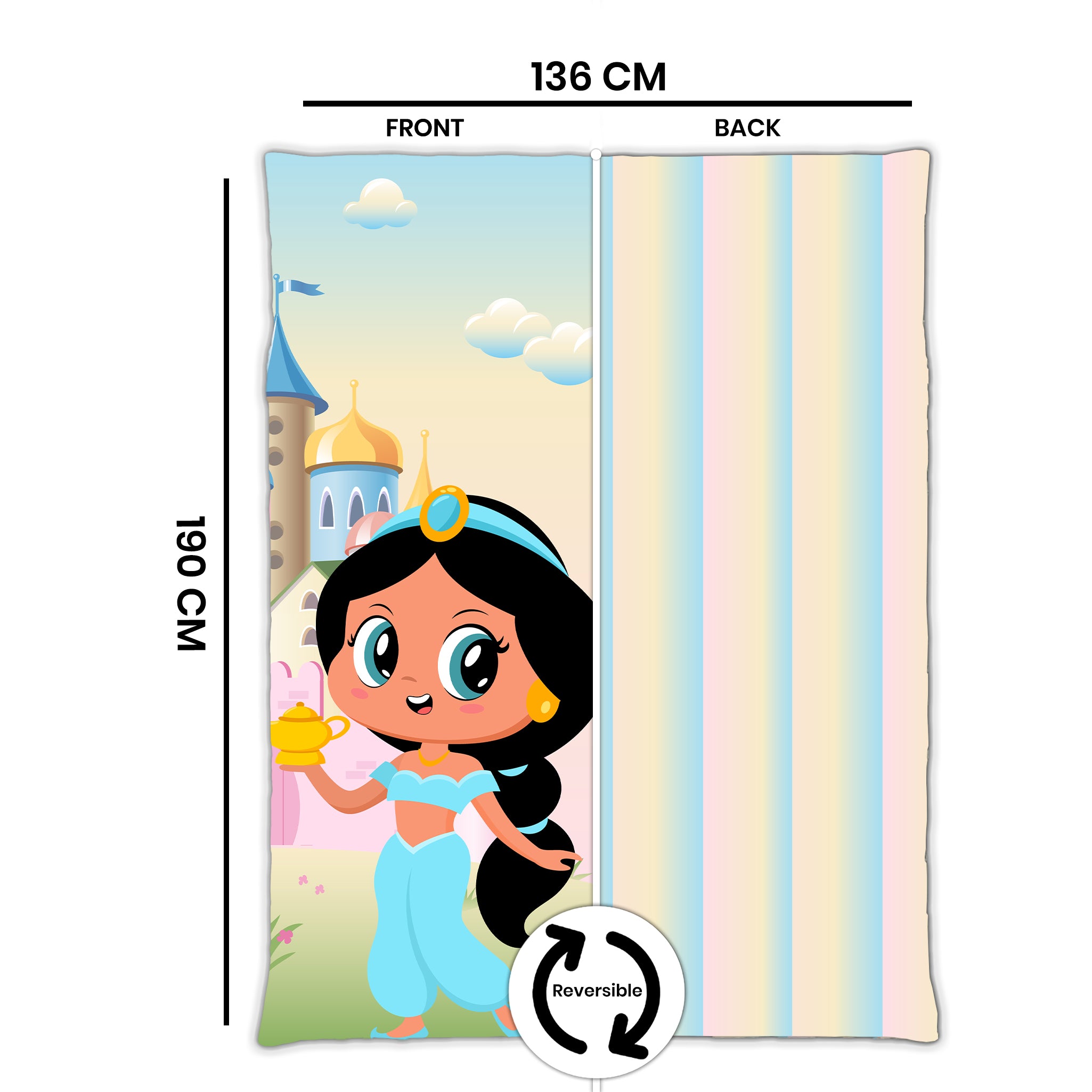Kids Cartoon Print Reversible Dohar Soft Cotton Baby Blanket, 2-in-1 Double Sided Design, Lightweight Summer / AC Cotton Blanket for Babies, Toddlers & Kids | Breathable Blanket | 52"x73" Inches